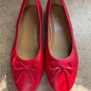 J. Crew Red Bow Flats